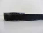Ribbon Grosgrain Stitched Black 22mm