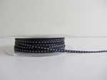 Ribbon Black grosgrain stitched ribbon 3mm