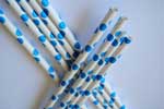 Paper Straws Blue Spots