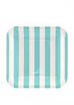 Square Sambellina Blue & White Candy Stripe Paper plates