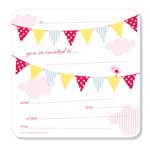 Party Invitations Poppiseed Designs Sweet Bunting