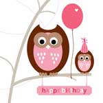Birthday Card Just Smitten Party Owls