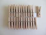 Mini wooden card pegs natural