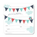 Party Invitations Poppiseed Designs Owl Bunting Boxed Set