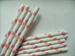 Paper Straws Pink Spots