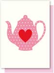 Greeting Card Elly Oak Pink Teapot
