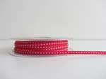 Ribbon Red Grosgrain Ribbon Stitched 3mm