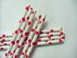 Paper Straws Red Hearts