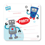 Party Invitations Poppiseed Designs Rocking Robots Boxed Set