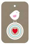 Gift Tag Elly Oak Bird on heart egg