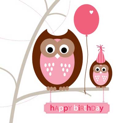 Just Smitten Party Owls Birthday Card